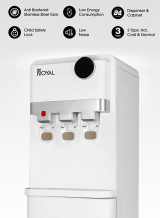 Royal 3 Taps Hot, Cold & Normal Water Dispenser With Cabinet RA-WD300-WCW (White)