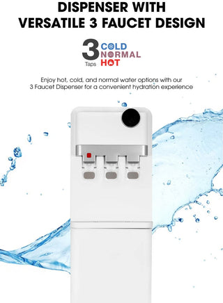 Royal 3 Taps Hot, Cold & Normal Water Dispenser With Cabinet RA-WD300-WCW (White)